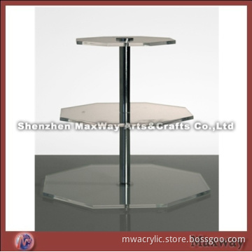 Clear Cctagonal Promotional Acrylic 3 Tiers Tower Wedding Party Cup Cake Display Stand Rack